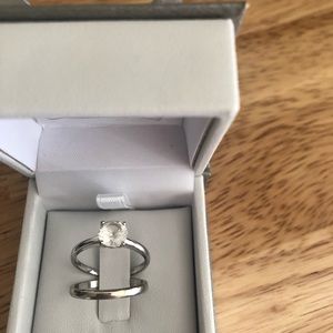 Miadora white sapphire 10k white gold